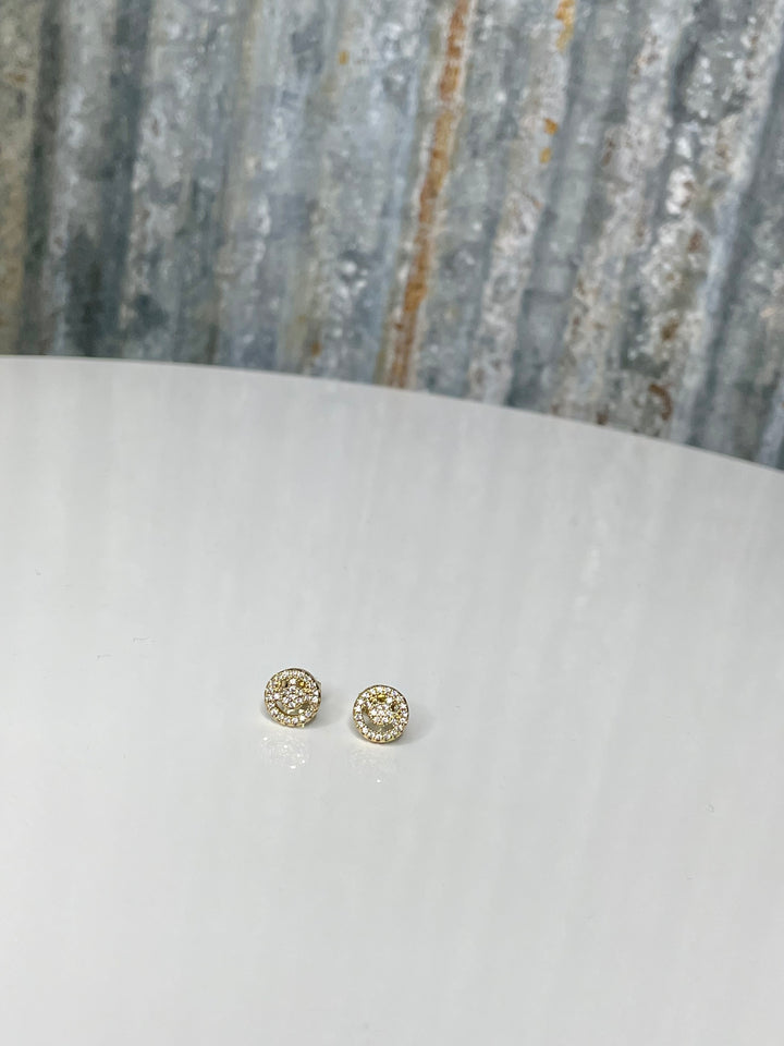 Diamond Smiley Face Earrings