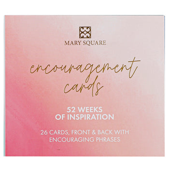 Mary Square, Encouragement Cards with Wood Block, 4 1/2 x 4 Inches