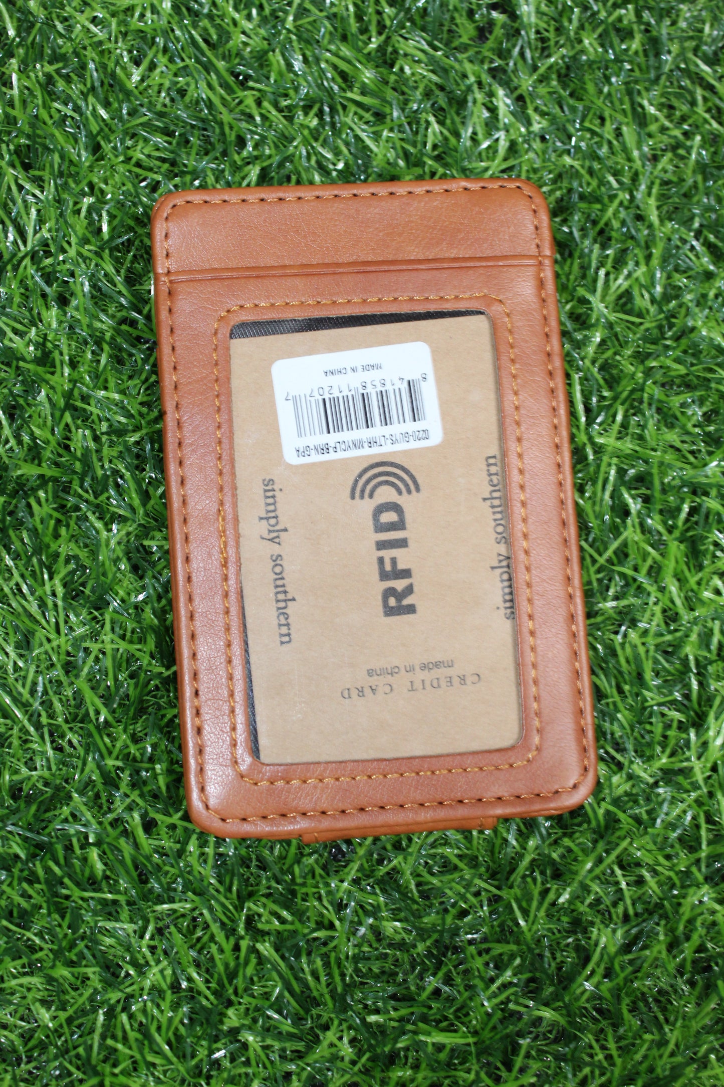 Mens Simply Southern Leather Money Clip Wallet