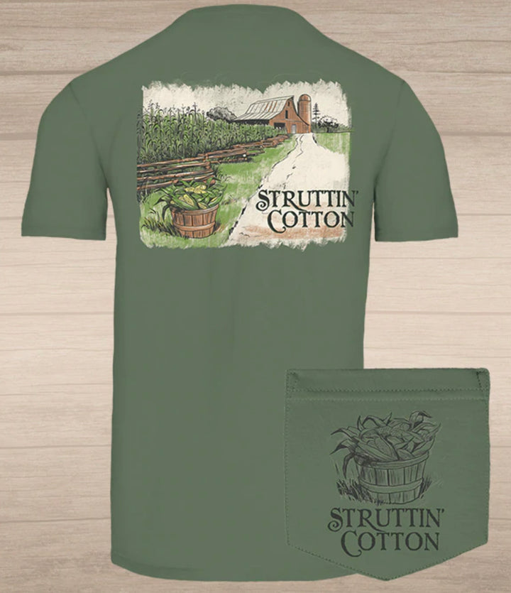 Hunter Green Barn Farm T Shirt