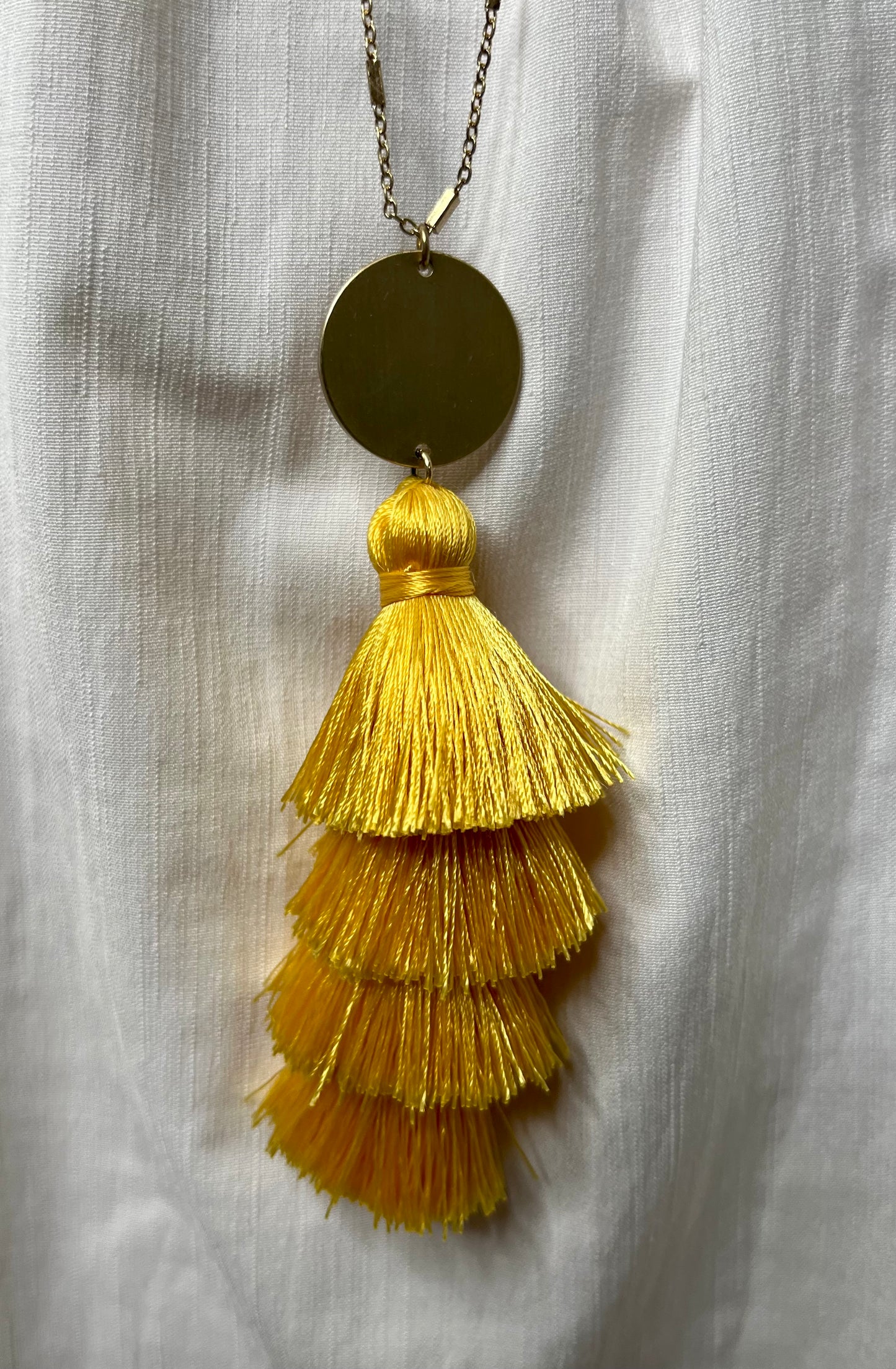 Yellow Tassel Necklace