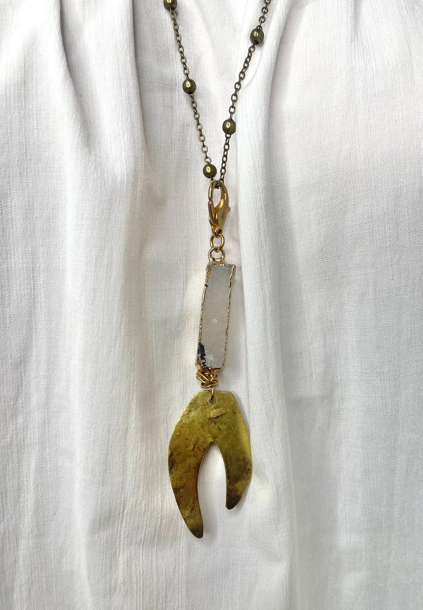 Antique Gold Necklace with Detachable Pendant