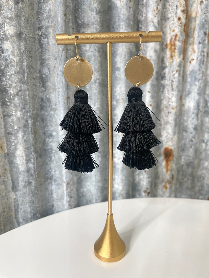 Black Tassel Earrings