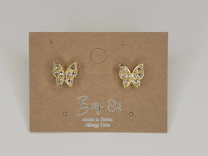 Gold Butterfly Stud Earrings