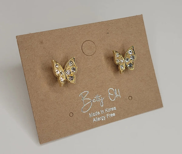 Gold Butterfly Stud Earrings