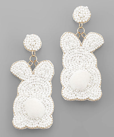 White Easter Bunny Earring