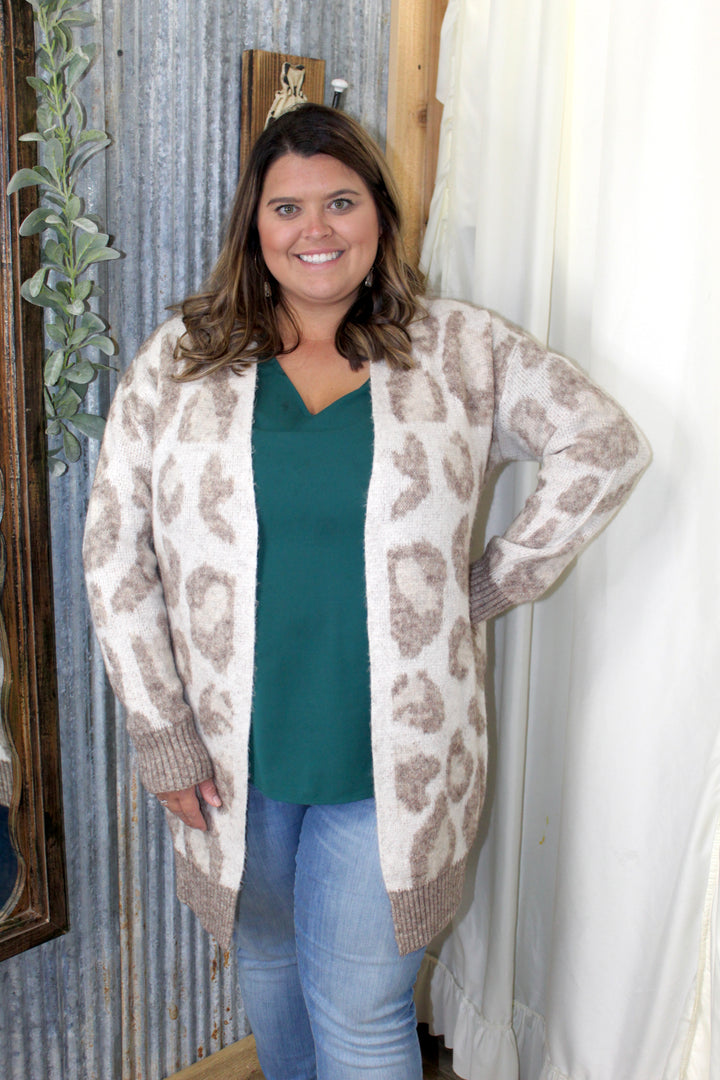 Cream leopard cardigan