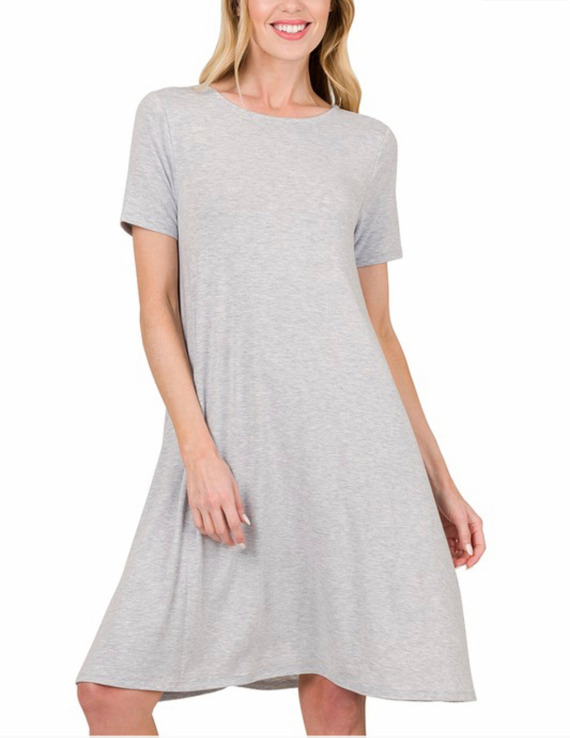 Heather Grey Round Neck dress – Uniquely Southern Boutique & Gift