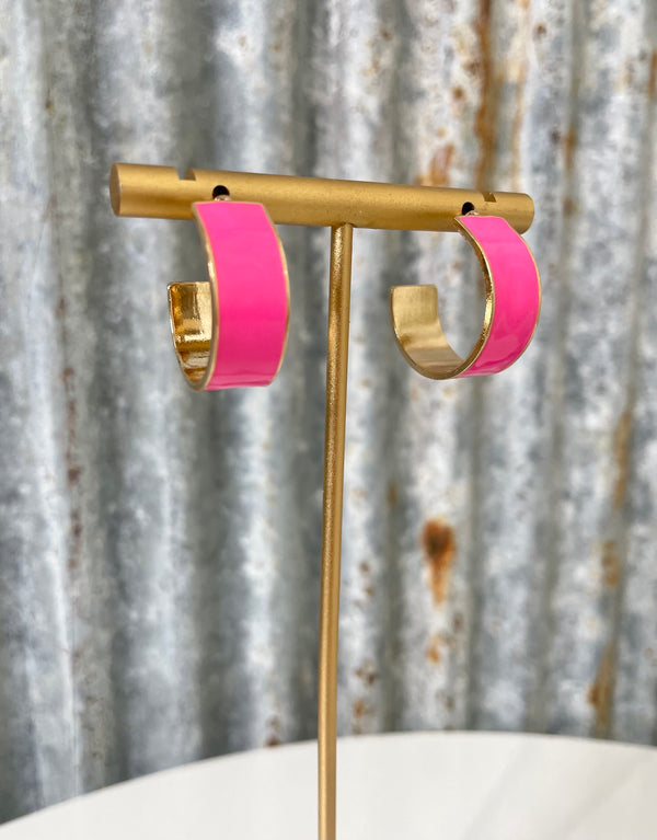 Color Coated and Gold Hoops Earrings