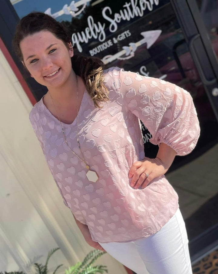 Blush Allover Heart Top