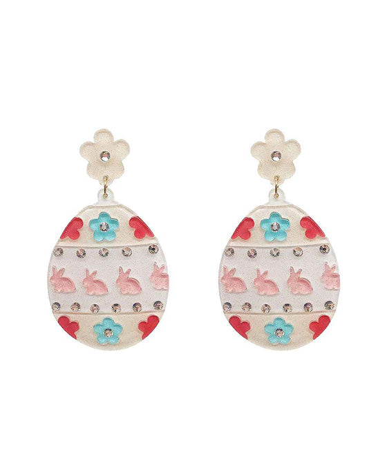 Bunny/Flower Easter Egg Earrings