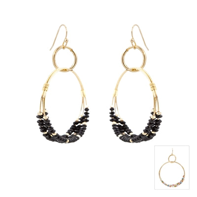 Gold Wired Double Layered Crystal Earrings