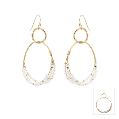 Gold Wired Double Layered Crystal Earrings