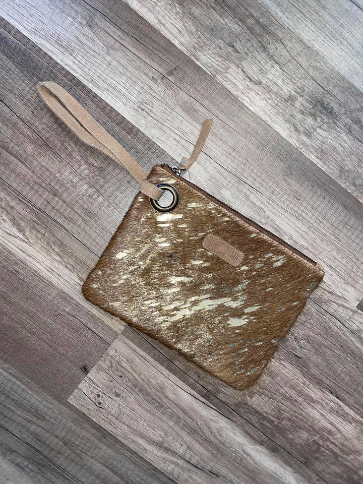 Leather Cowhide Wristlet