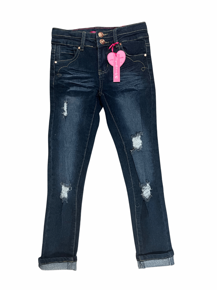 Kids Heart Pocket Distressed Jeans