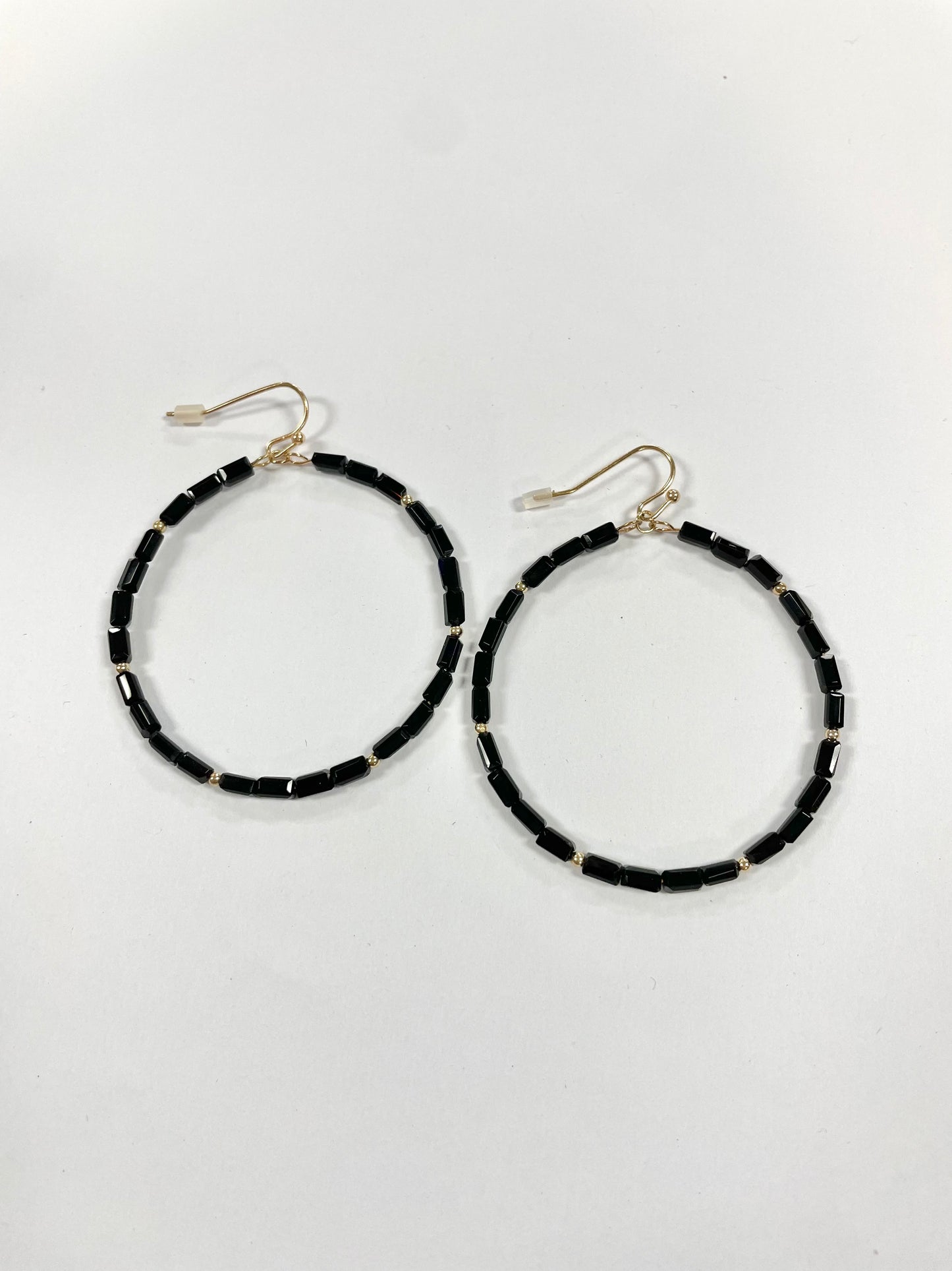 Square Glass Beads Round Earring