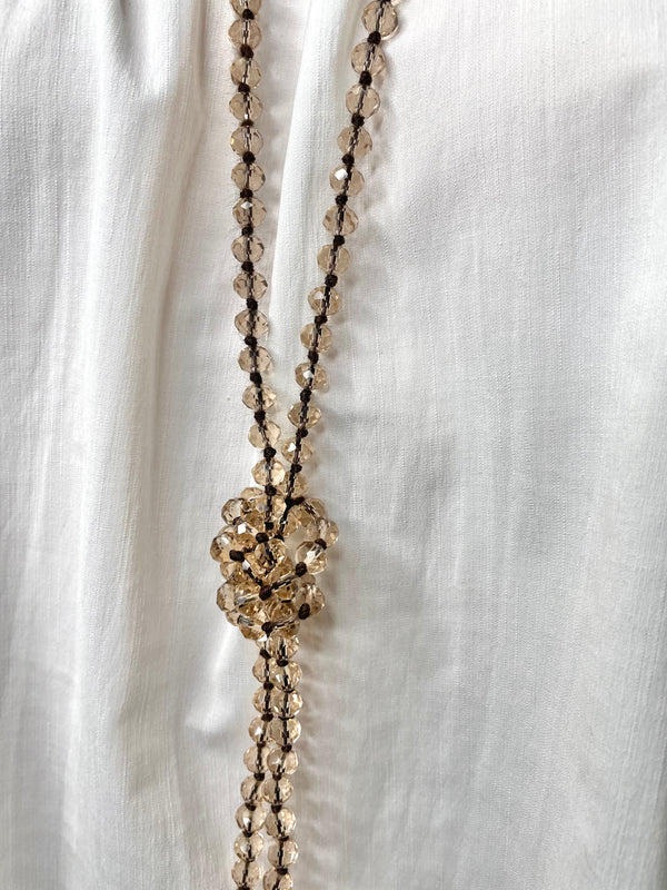 Champagne Beaded Wrap Necklace