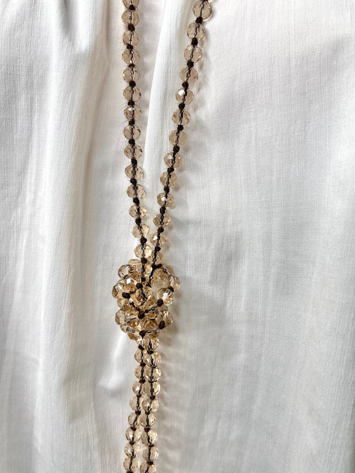 Champagne Beaded Wrap Necklace