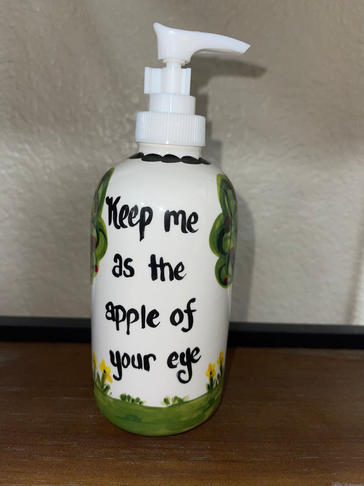 Hand painted Teaching pump soap bottle
