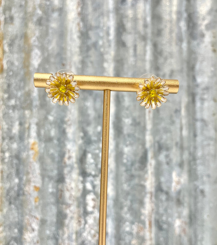 Gold Flower Stud Earrings