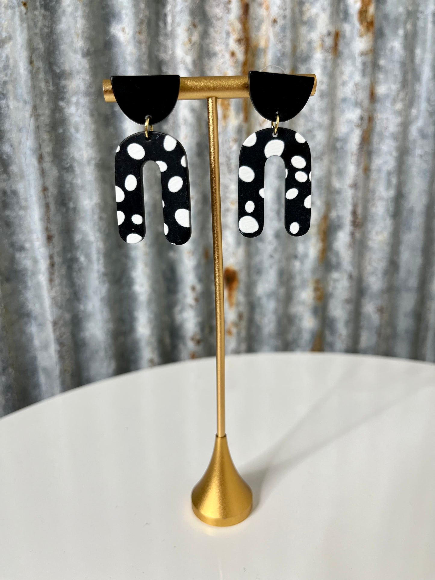 White Spotted Earrings