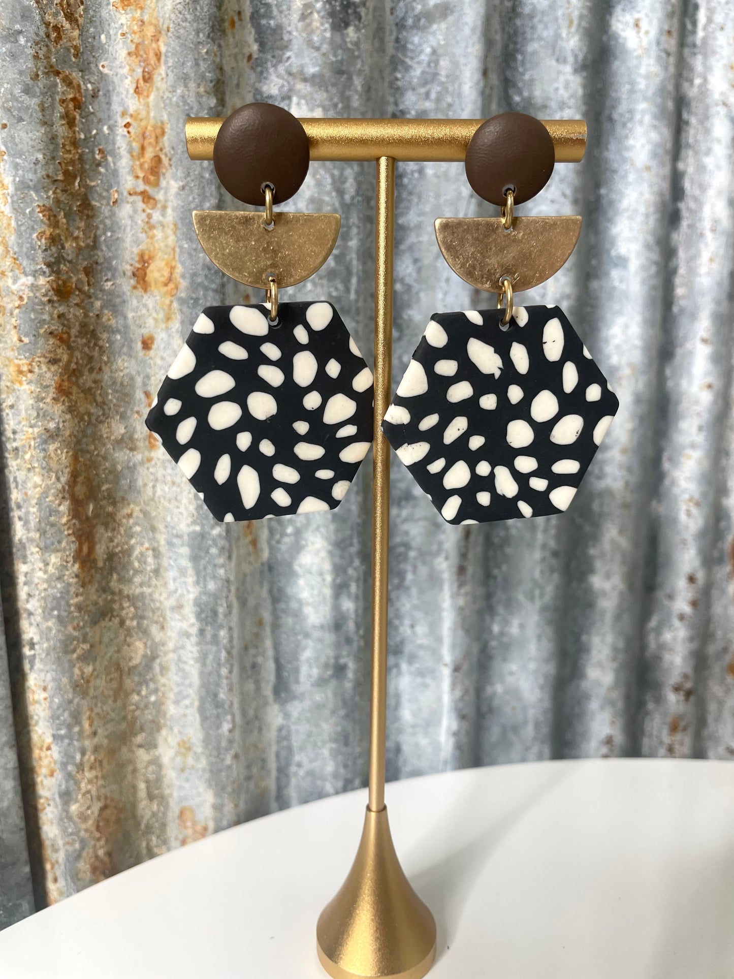 Clay Spotted Earrings