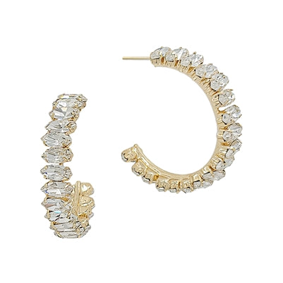 Gold Diamond Hoops