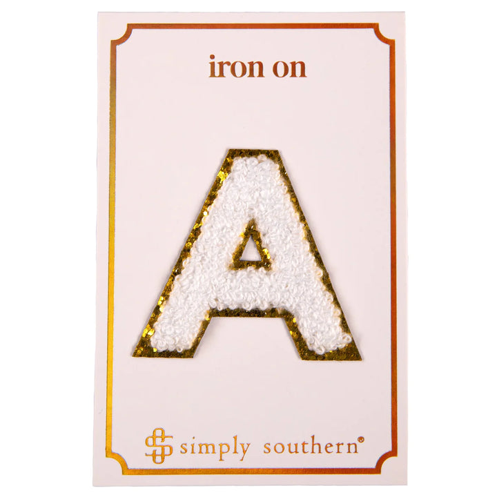 White Iron On Letter Patches