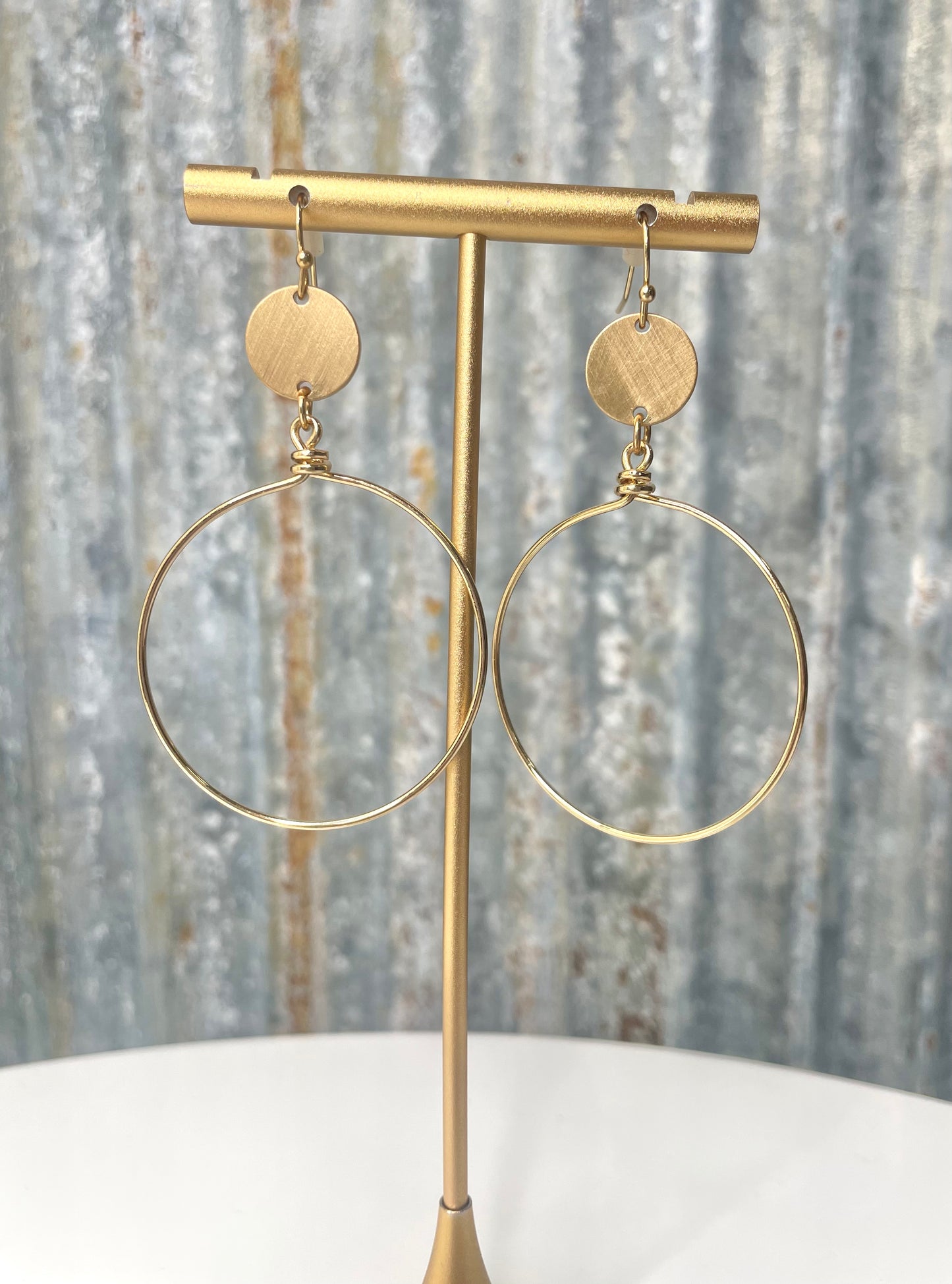 Circle Charm with Hoops Earrings