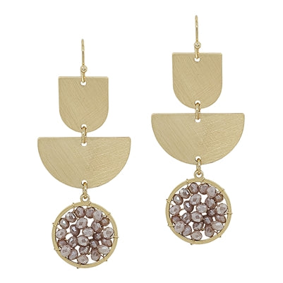 Gold Geometric Triple Layer Earrings