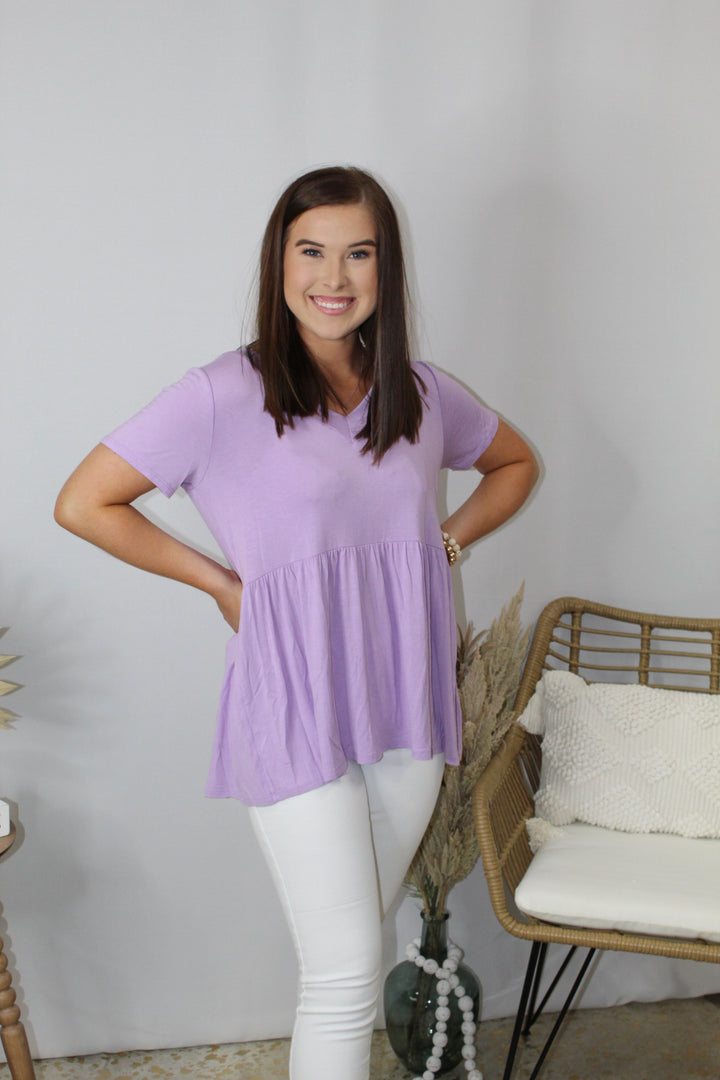 Soft Purple Babydoll Top
