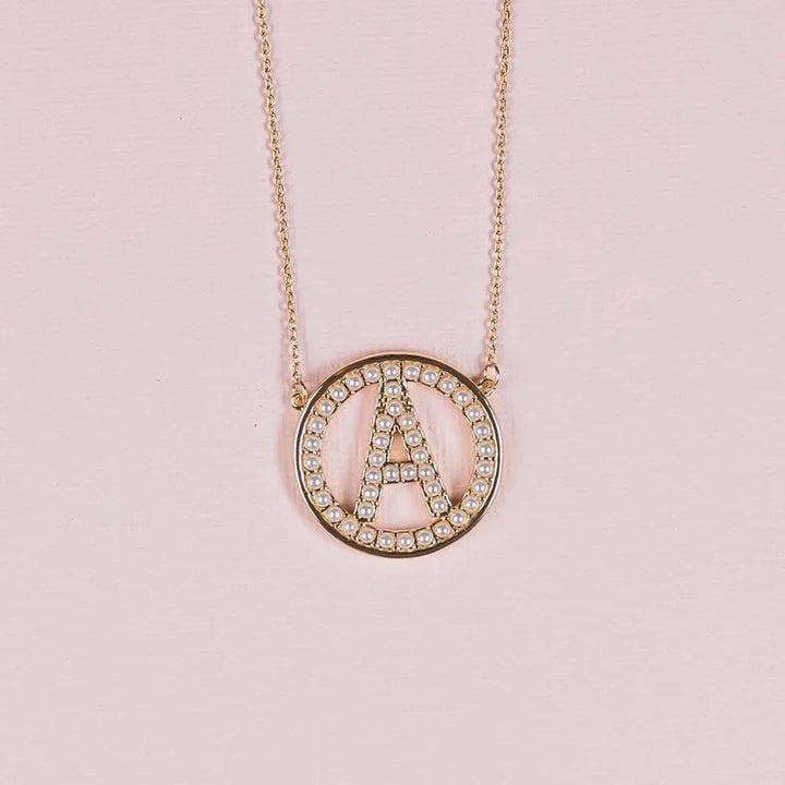 Lucy Luxe Pearl Initial Necklace