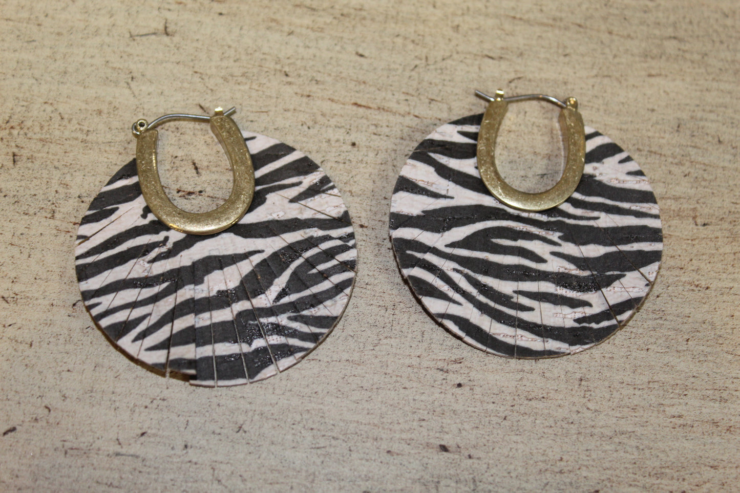 Zebra Circle Earrings