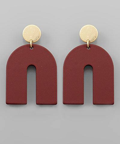 Color Arch & Disk Earrings