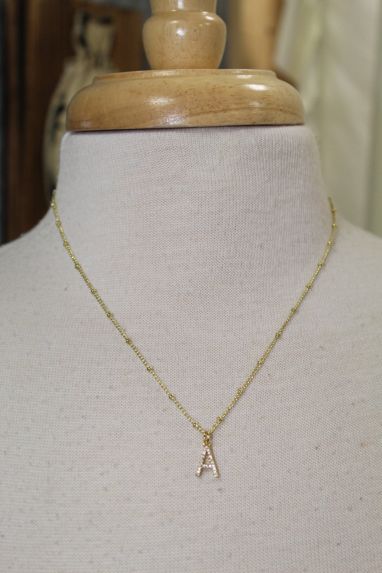 Single Initial Diamond Necklace