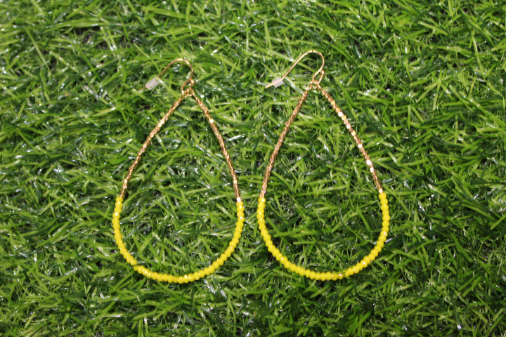 Gold Nugget & Crystal Teardrop Earrings