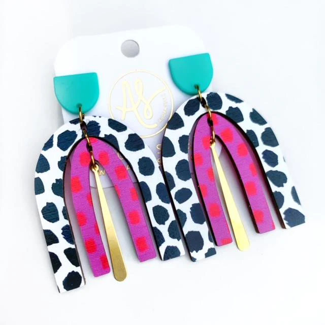 Rainbow Dalmatian Earrings