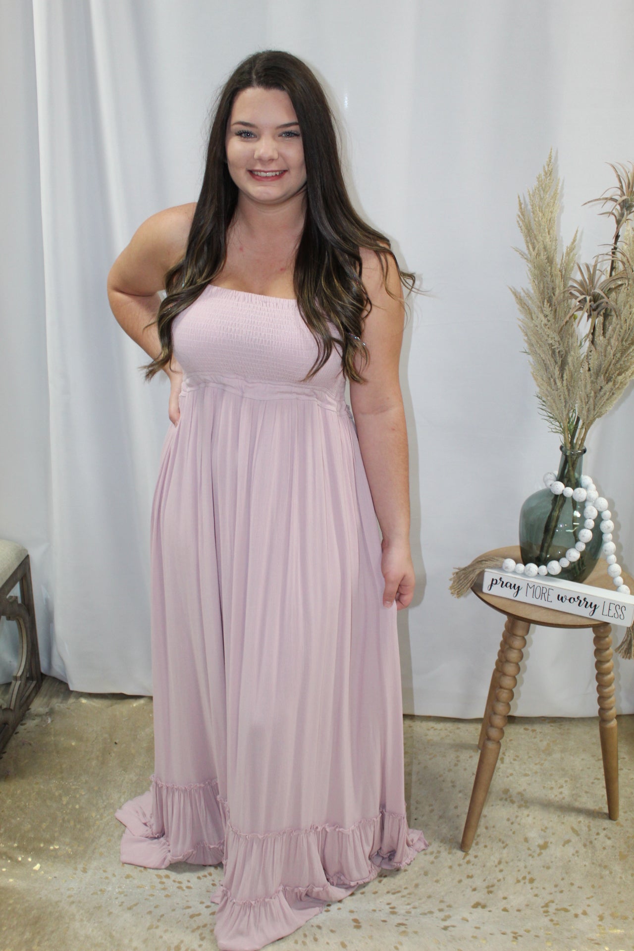 Ruched Halter Top Maxi