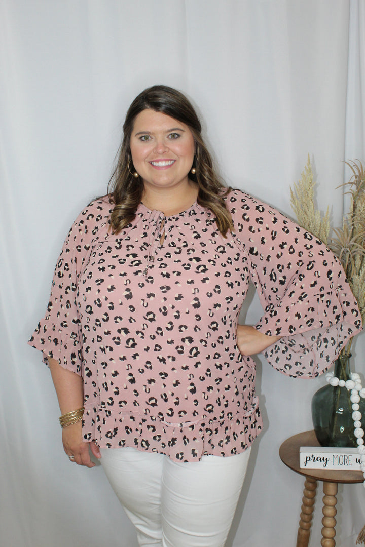 Mauve leopard top