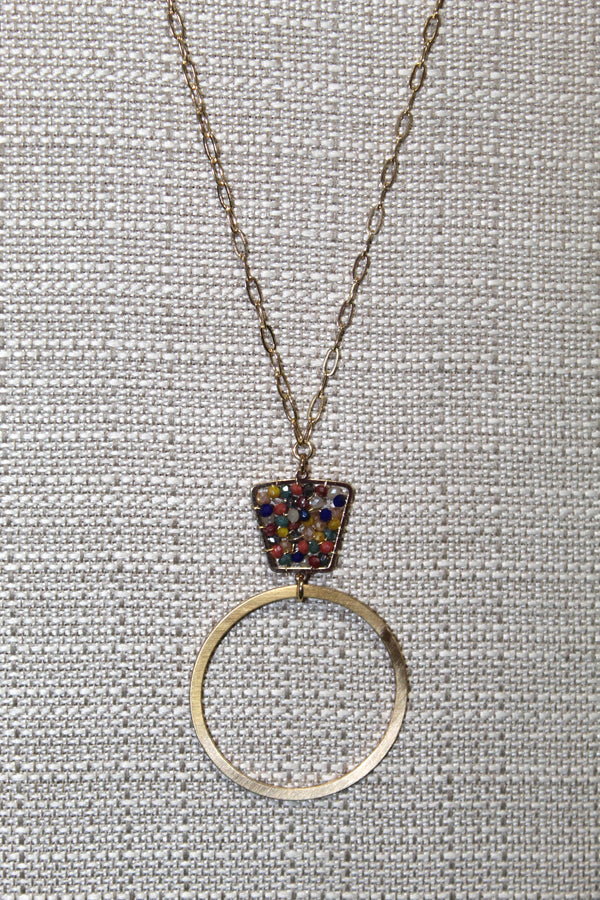 Necklace with Crystal Circle