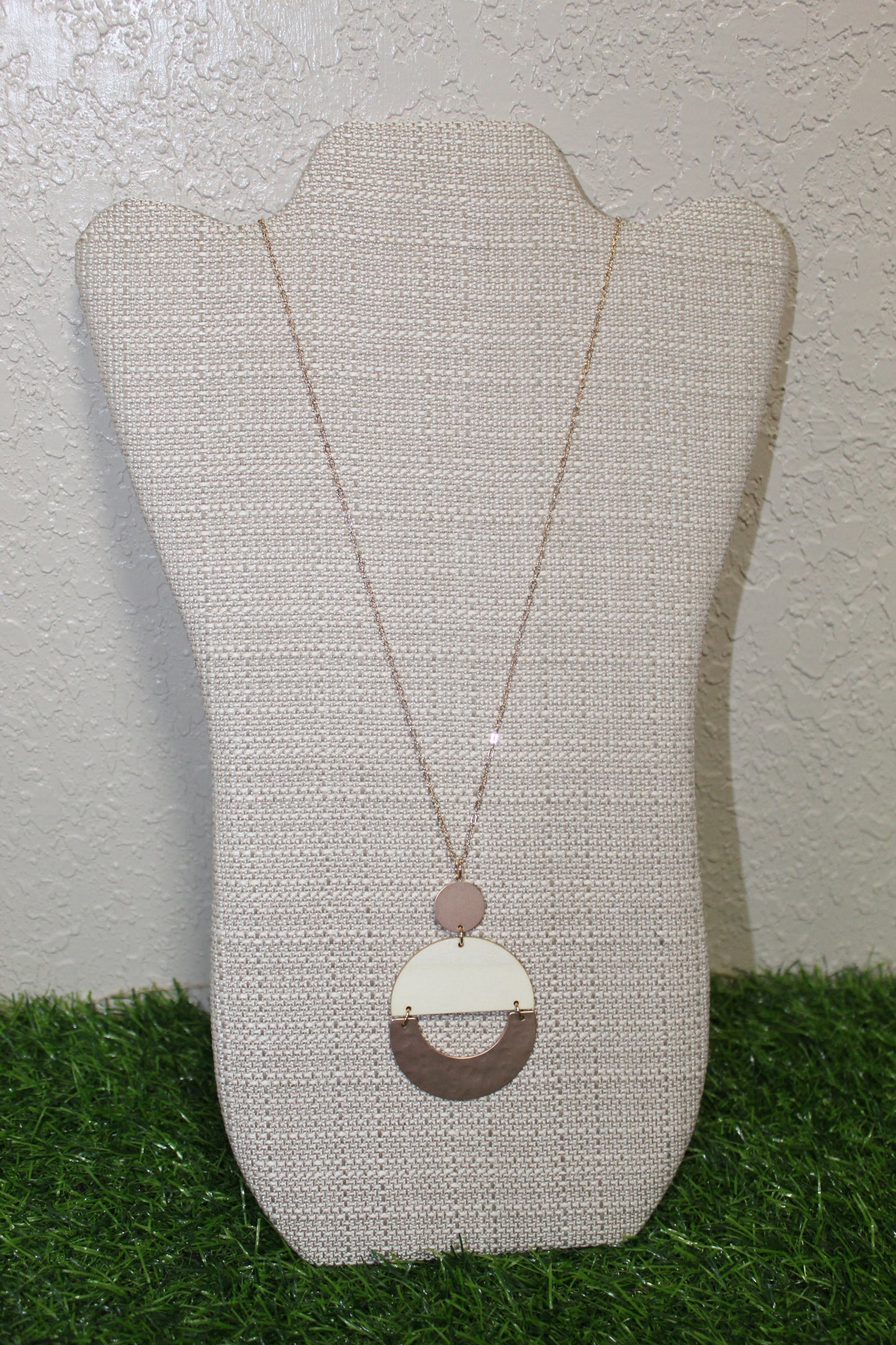 Painted Wood & Gold Necklace