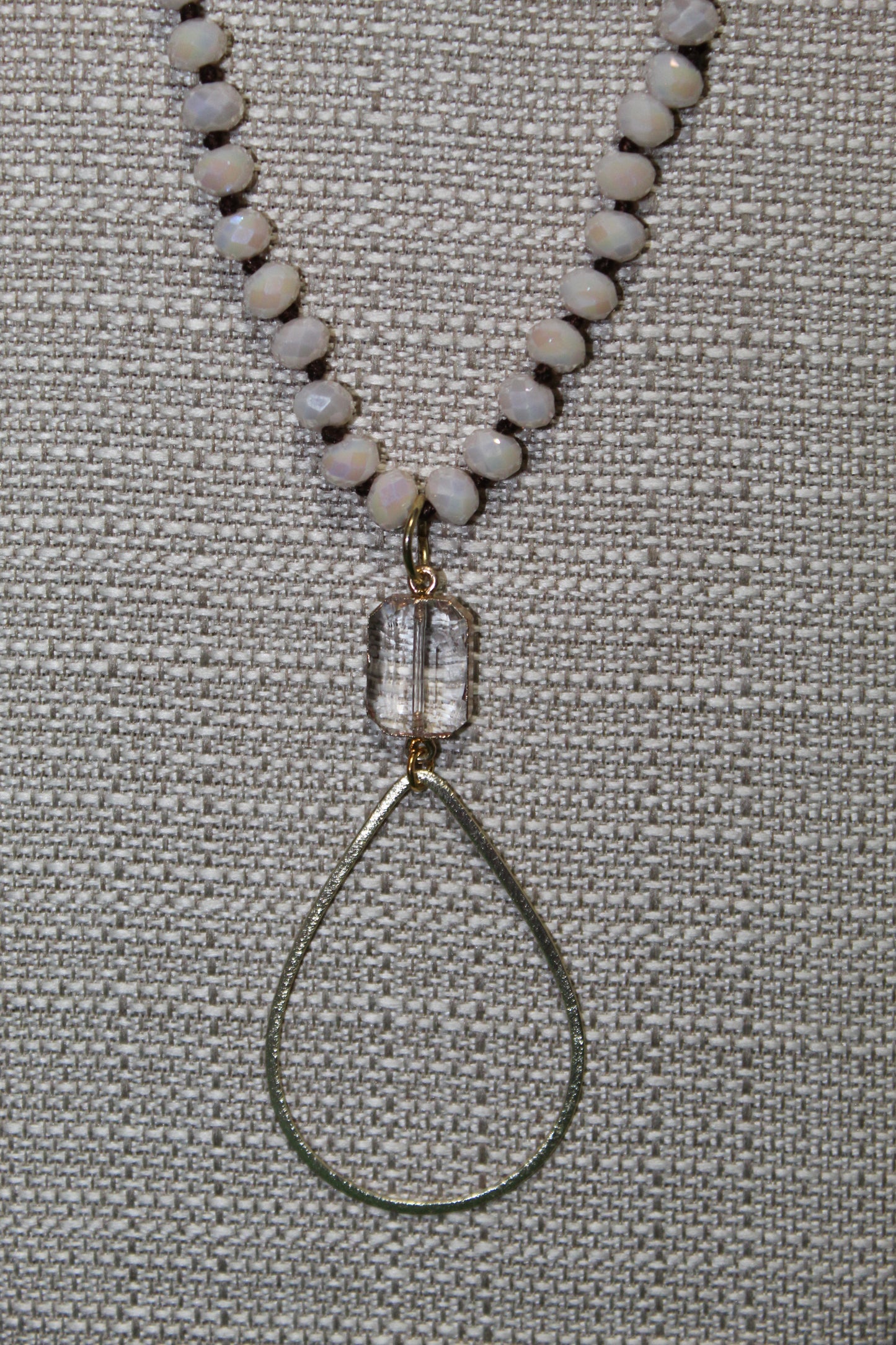 Beaded Necklace with Teardrop