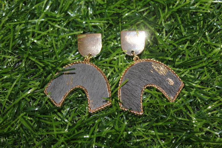 Curved Leather Earrings