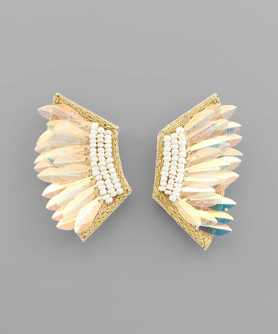 Seed Bead & Wing Earrings