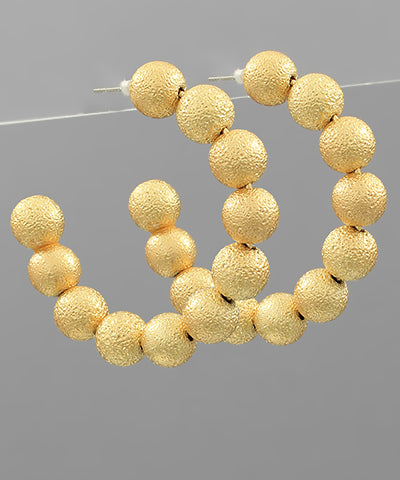 Gold Bead Ball Hoops