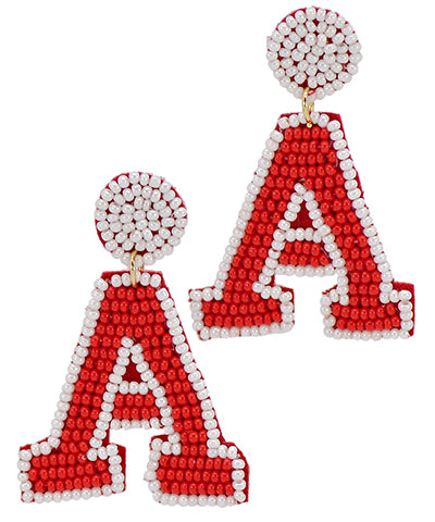 "A" Game Day Letter Earring