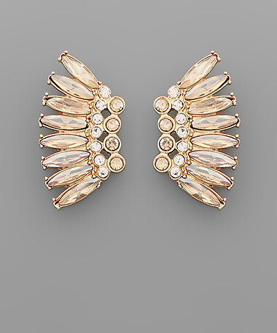 Crystal Bead Wing Earrings