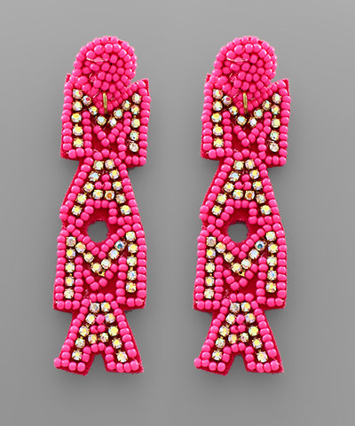 MAMA Letter Beaded Earrings