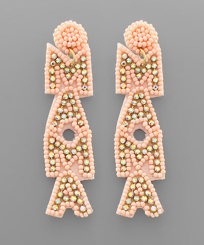 MAMA Letter Beaded Earrings