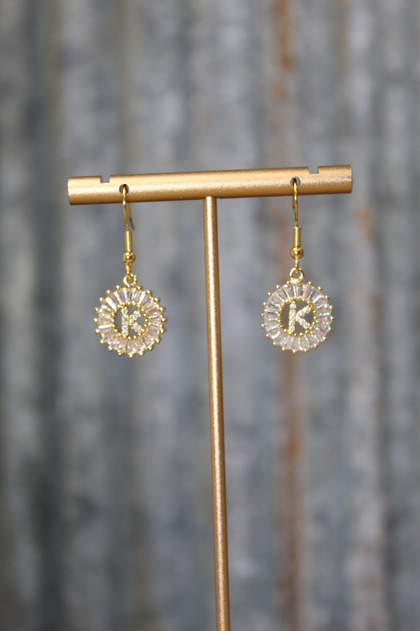 Diamond Initial Earrings